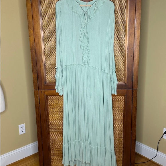 Free People Sweet Darlin Minted Jade Maxi Dress SzXS - Picture 4 of 8